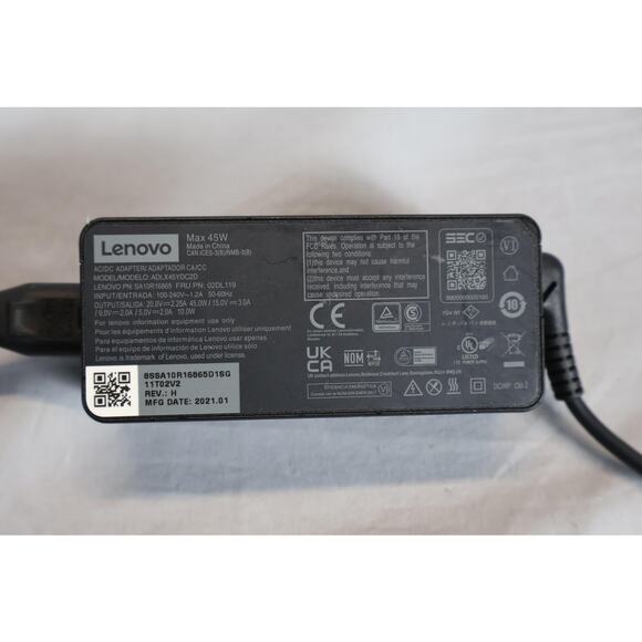 Lenovo 45W AC Adapter Laptop Charger Power Supply ADLX45YDC2D USB-C Genuine OEM - Picture 3 of 4